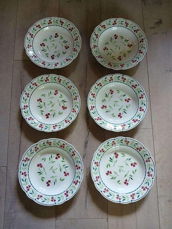 6 assiettes creuses Digoin et Sarreguemines