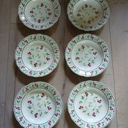 6 Digoin and Sarreguemines soup plates