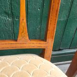 Series of 4 directory chairs in marquetry and cherry wood