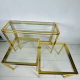 3 tables en laiton, 1980