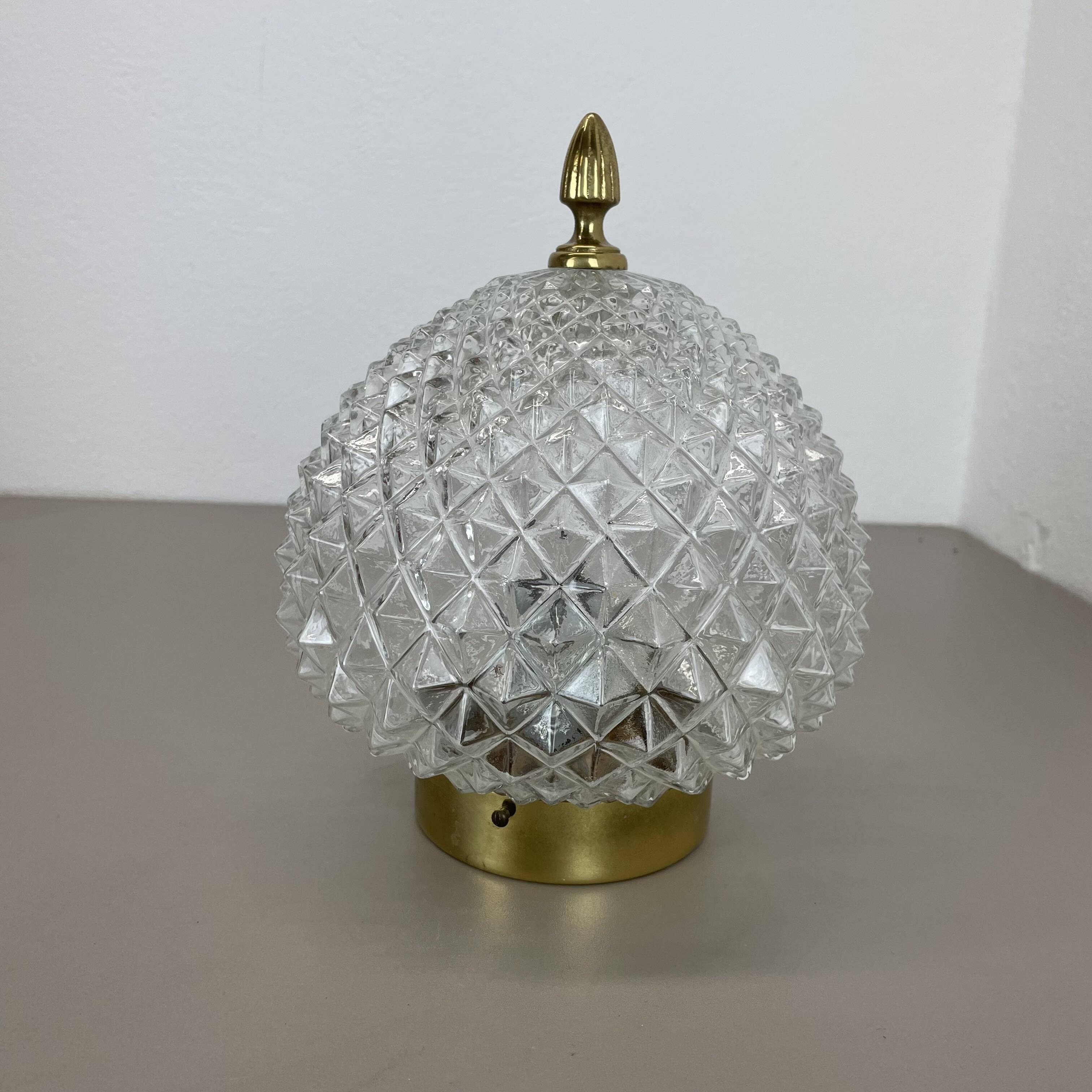 Modernist  "pineapple" ceiling light by glashütte limburg attrib., germany 1970