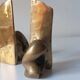 Super rare pair of brutalist brass bookends by David Marshall.