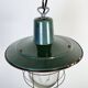Industrial Green Enamel Cage Pendant Light, 1960s