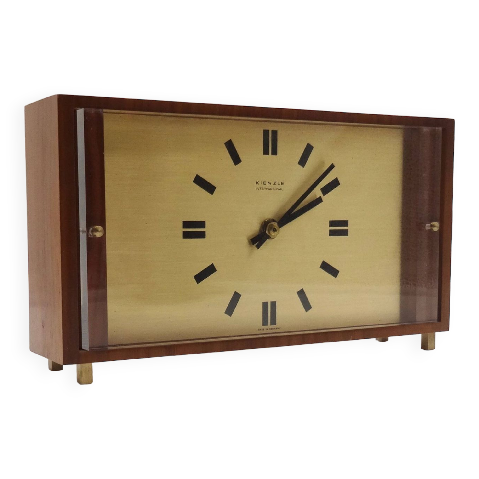 Mid Century Teak Desk Clock by Kienzle International