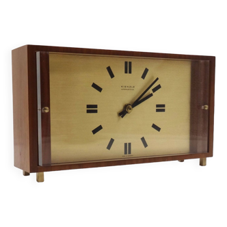 Mid Century Teak Desk Clock by Kienzle International