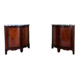 Pair of Console Tables, Mahogany and Rosewood Veneer, Blue Turquin Marble, X