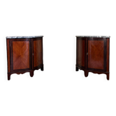 Pair of Console Tables, Mahogany and Rosewood Veneer, Blue Turquin Marble, X