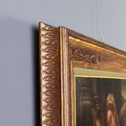 Ancient painting of the Virgin and Child on canvas from the 17th century.