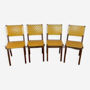 Ensemble de 4 chaises attribuées à Jens Risom