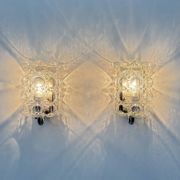Set of 2 bubble glass wall lamp sconces by Helena Tynell for Limburg, Germany, 1970s