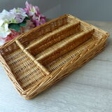 Wicker cutlery pickup, cutlery storage