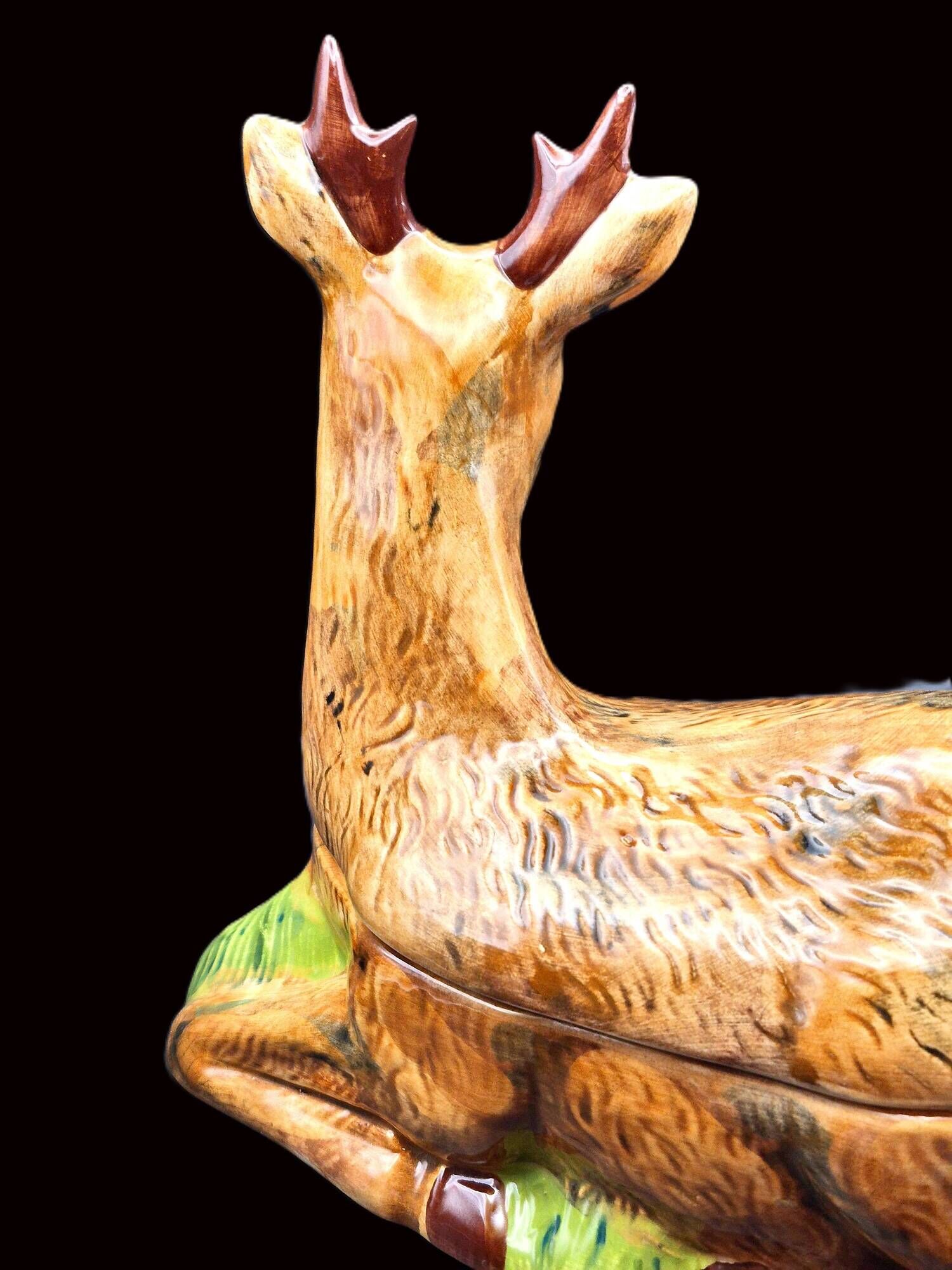 Zoomorphic Terrine of Roe Deer in Barbotine – Michel Caugant (Circa 1970)