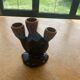 Soliflore for 3 flowers in flamed and vintage glazed ceramic