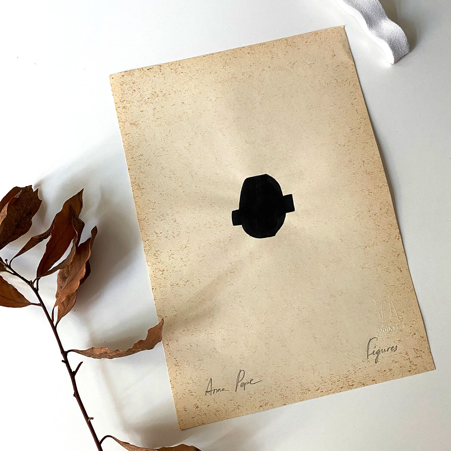 3 original ink drawing on vintage paper, A4