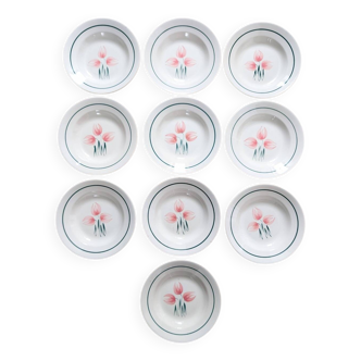 Assiettes Flora Faïencerie nouvelle de Givors