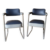 2 Fauteuils 1950's dans le style Ronéo de Pullman