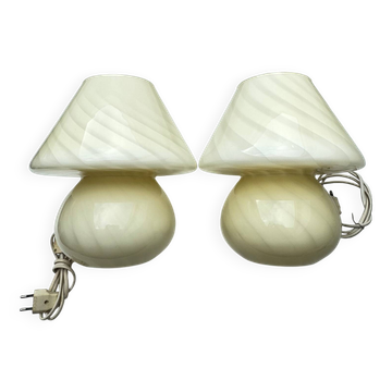 Lampes de table champignon Vetri Venini Murano