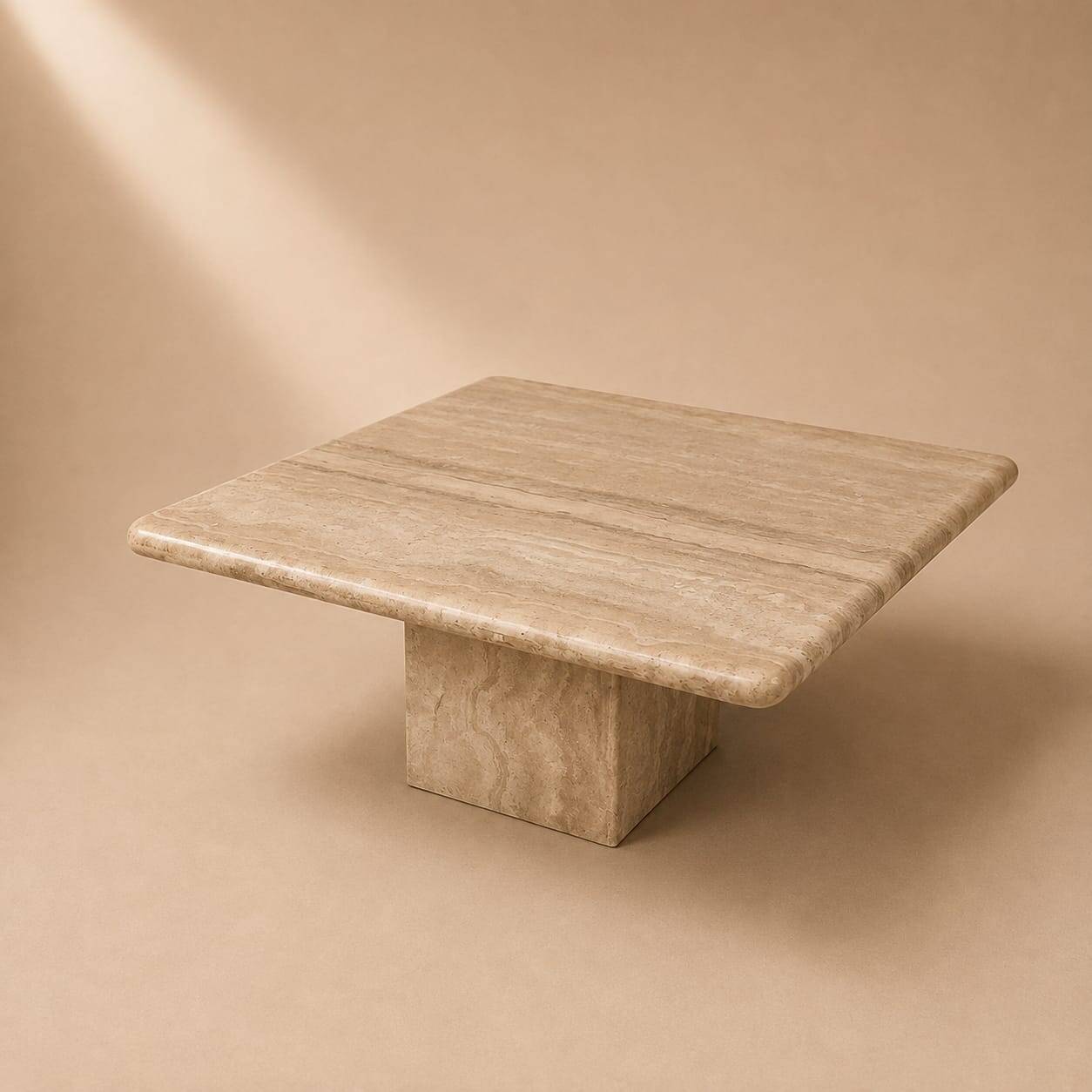 Vintage Italian travertine coffee table, 1970s