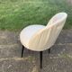 Vintage 1950s white satin armchair with compass legs