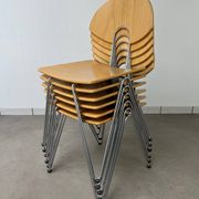 6 Mikado chairs 1800, stackable, design by Walter Leeman for Kusck&co.