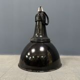 Black enamel Bauhaus factory lamp from Industria Rotterdam