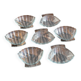 7 vintage shell-shaped bowls in Pyrex glass from France