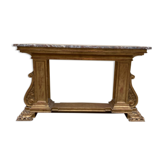 Double-sided console in late 19th century gilded wood