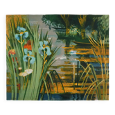 Paul collomb : les iris bleues, lithographie originale signée