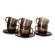 Set of 6 Vereco vintage 70 smoked glass cups