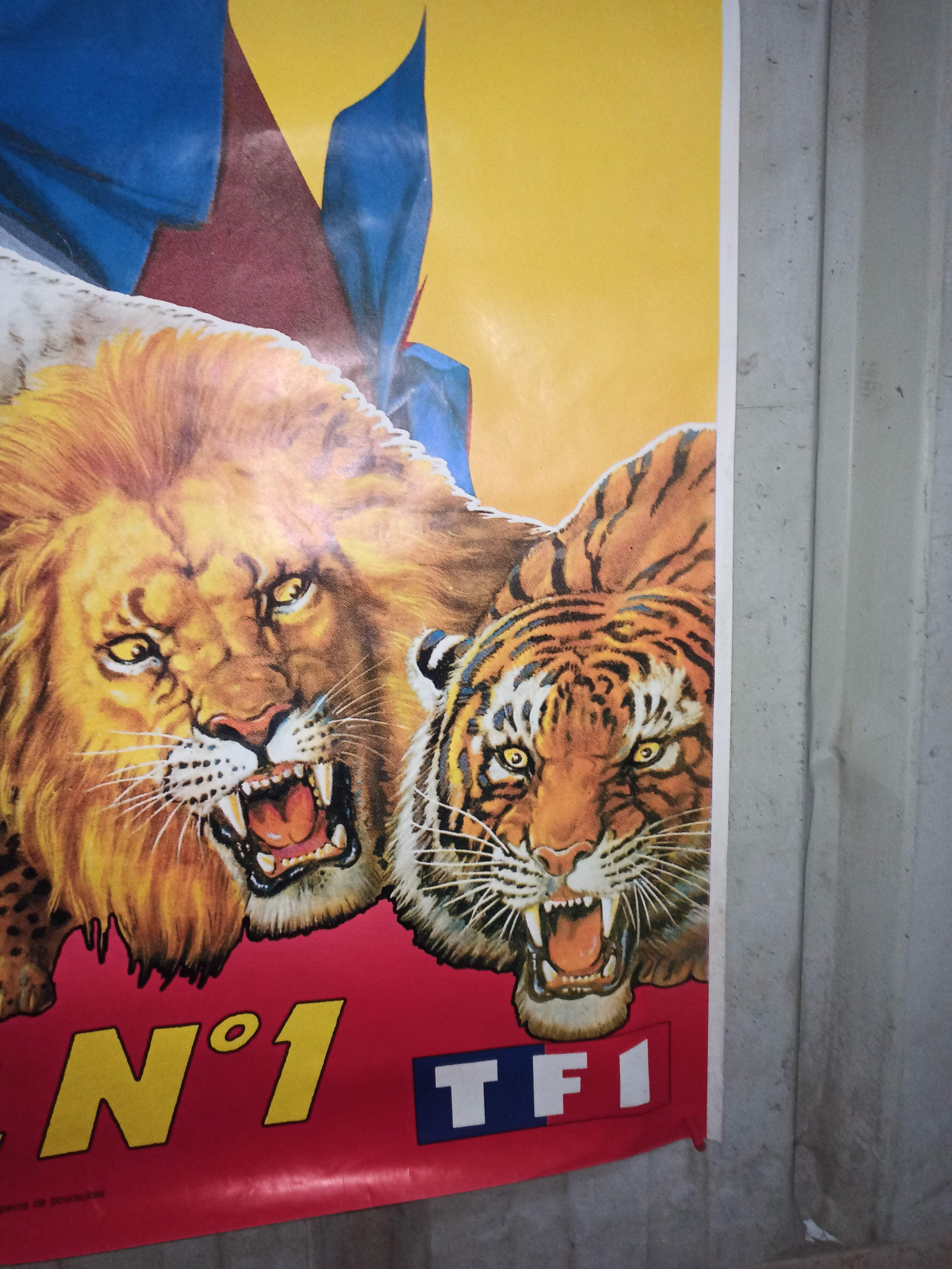 Large circus poster Pinder 156 cm clown Jean Richard