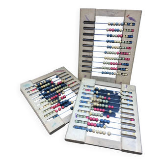 Lot of 3 old Mathema Sudel school abacus