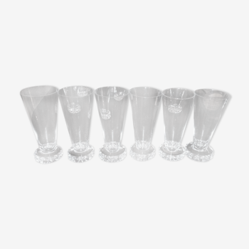 6 glasses of champagne crystal of Saint Louis