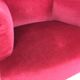 Paire de fauteuils crapaud Napoléon III en velours rouge