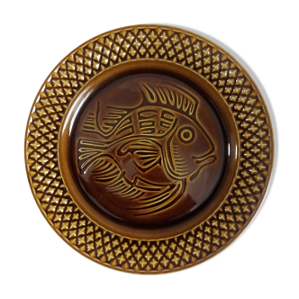 Assiettes poisson art déco par la faïencerie Digoin Sarreguemines