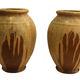 Pair of large scratched old jars