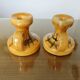 Pair of orange ceramic candlesticks from the 60s