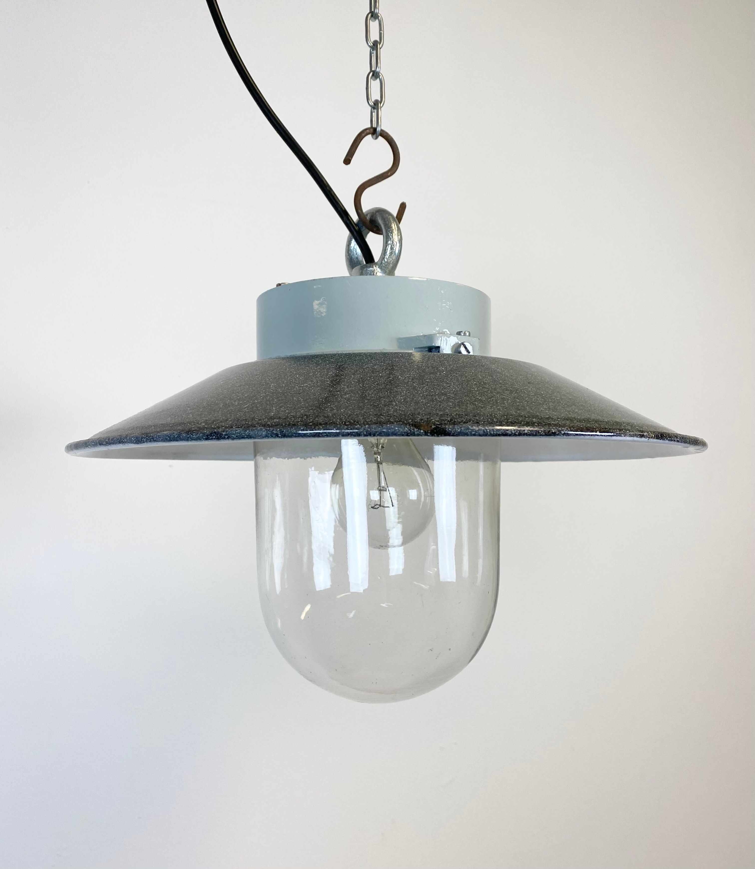 Vintage factory hanging lamp, 1970s