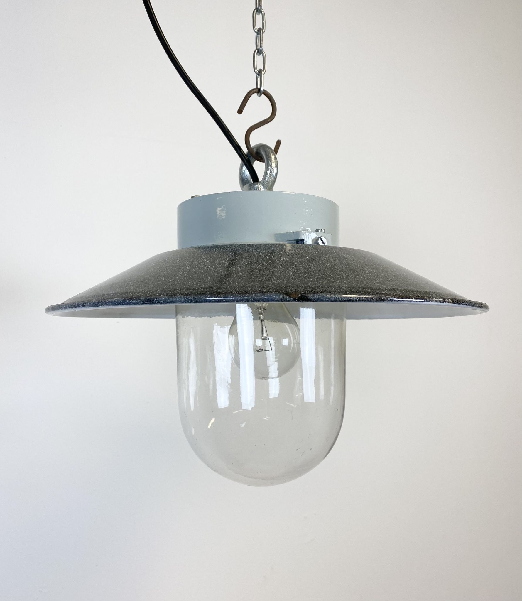 Vintage factory hanging lamp, 1970s