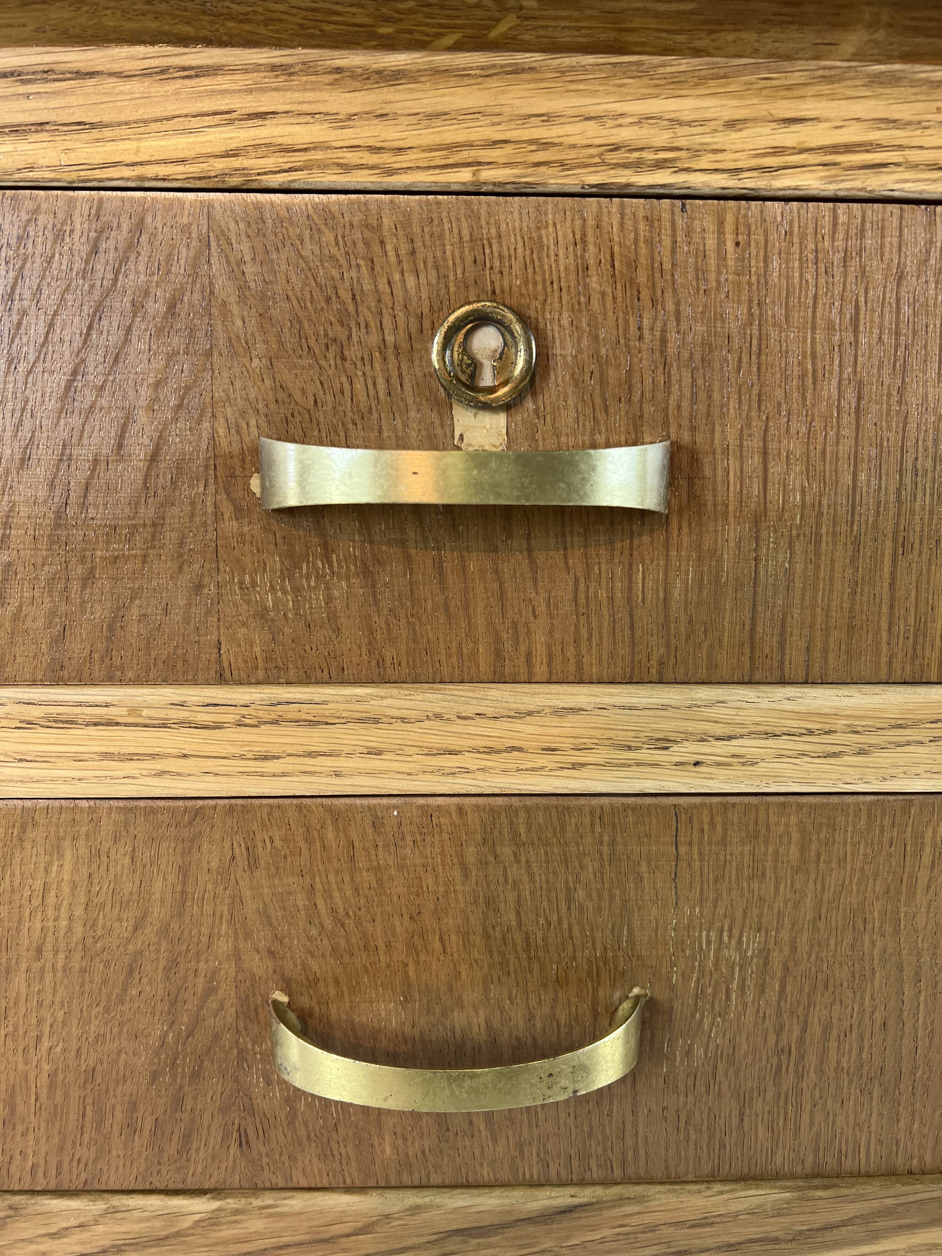 Two-sided oak desk, 50s