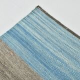 Tapis kilim vintage fait main beige et bleu, style scandinave naturel