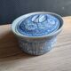 Oval Vintage Terrine in Blue and White Porcelain, Casserole with Lid