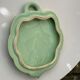 Ceramic underside, light green and gold, vintage leaf shape
