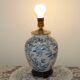 Blue & White Chinoiserie Ginger Jar Table Lamp Raised Bird & Floral Moti
