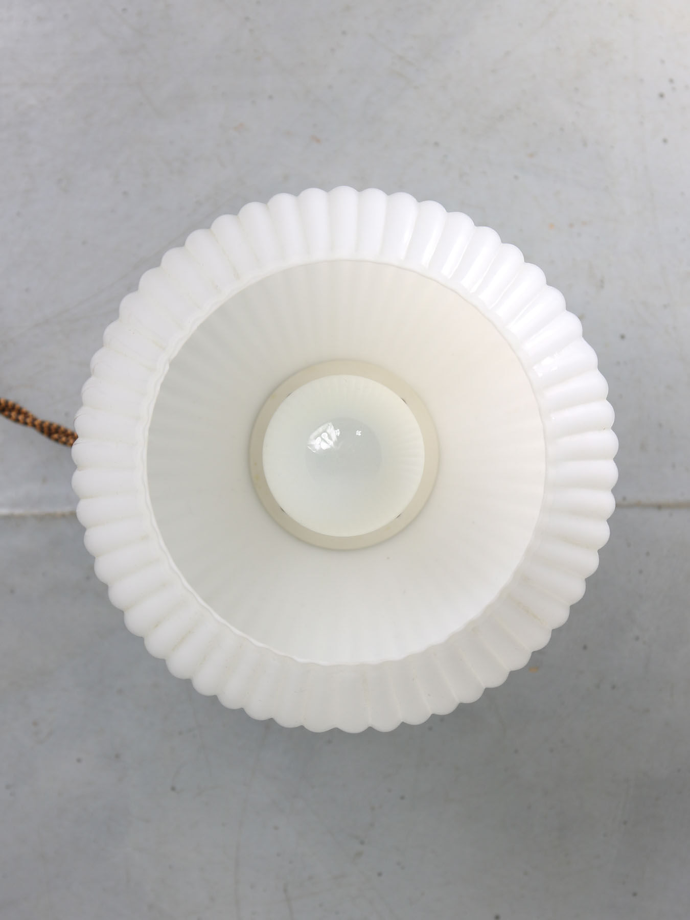 Mid-century brass & opaline table lamp