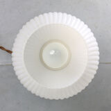 Mid-century brass & opaline table lamp