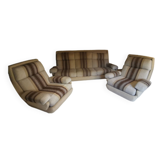 Sofa and 2 armchairs space age vintage 70s