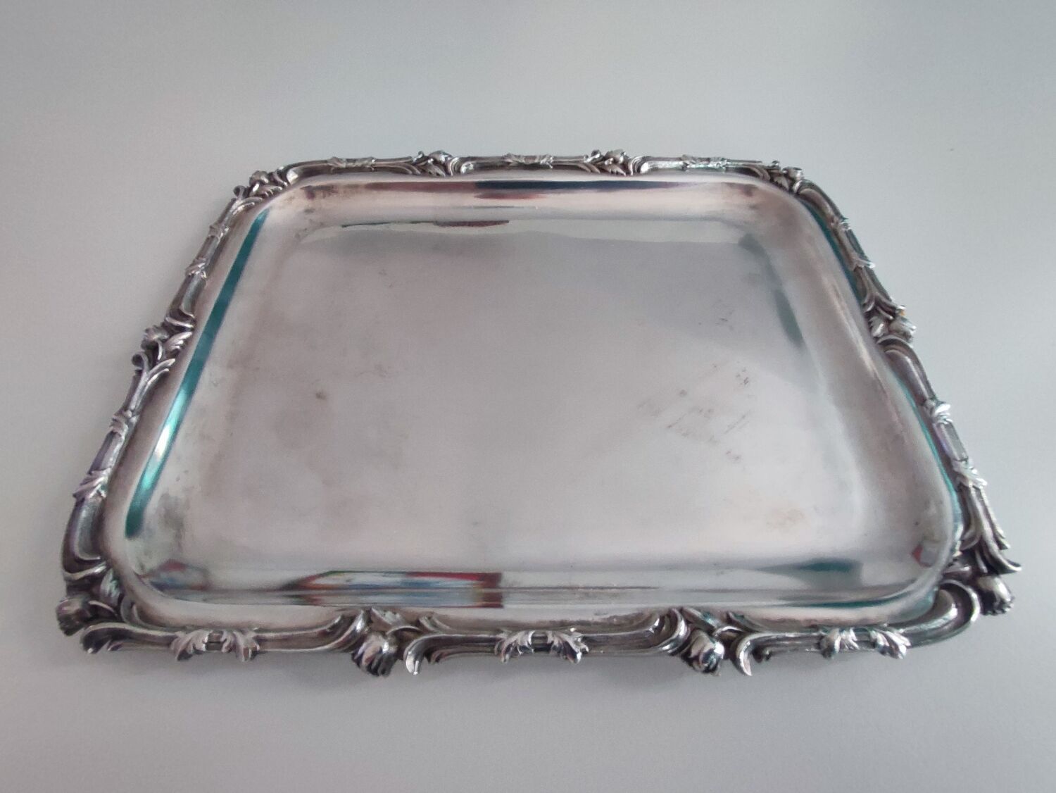 Christofle Art Nouveau silver metal tray