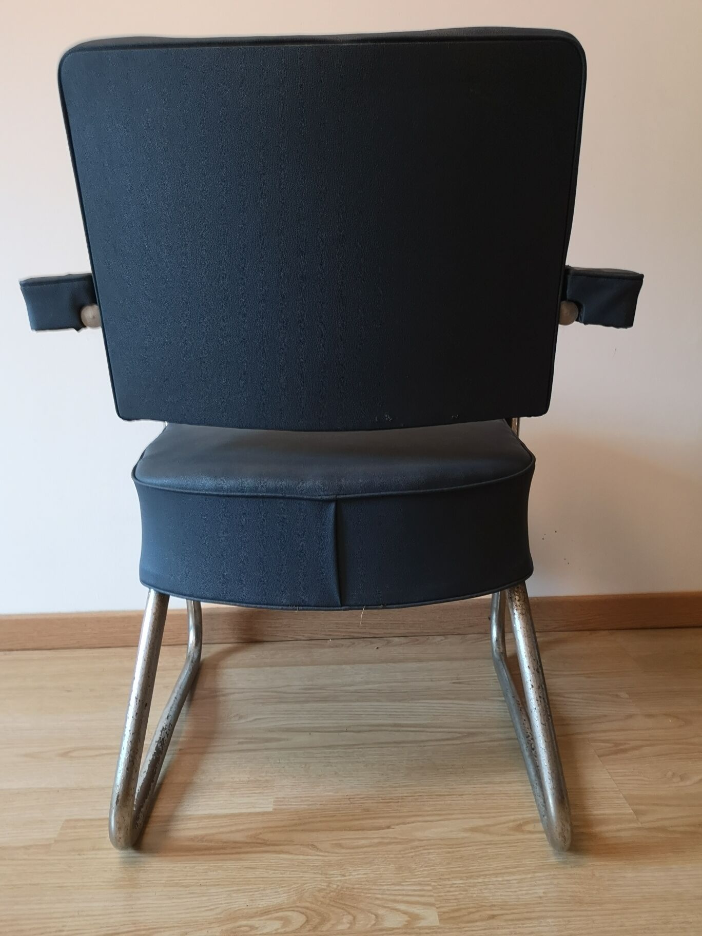 Industrial PULLMAN chair 60 sad vintage blue