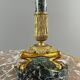 Paire de candélabres en bronze doré et marbre vert, XIXe Siècle