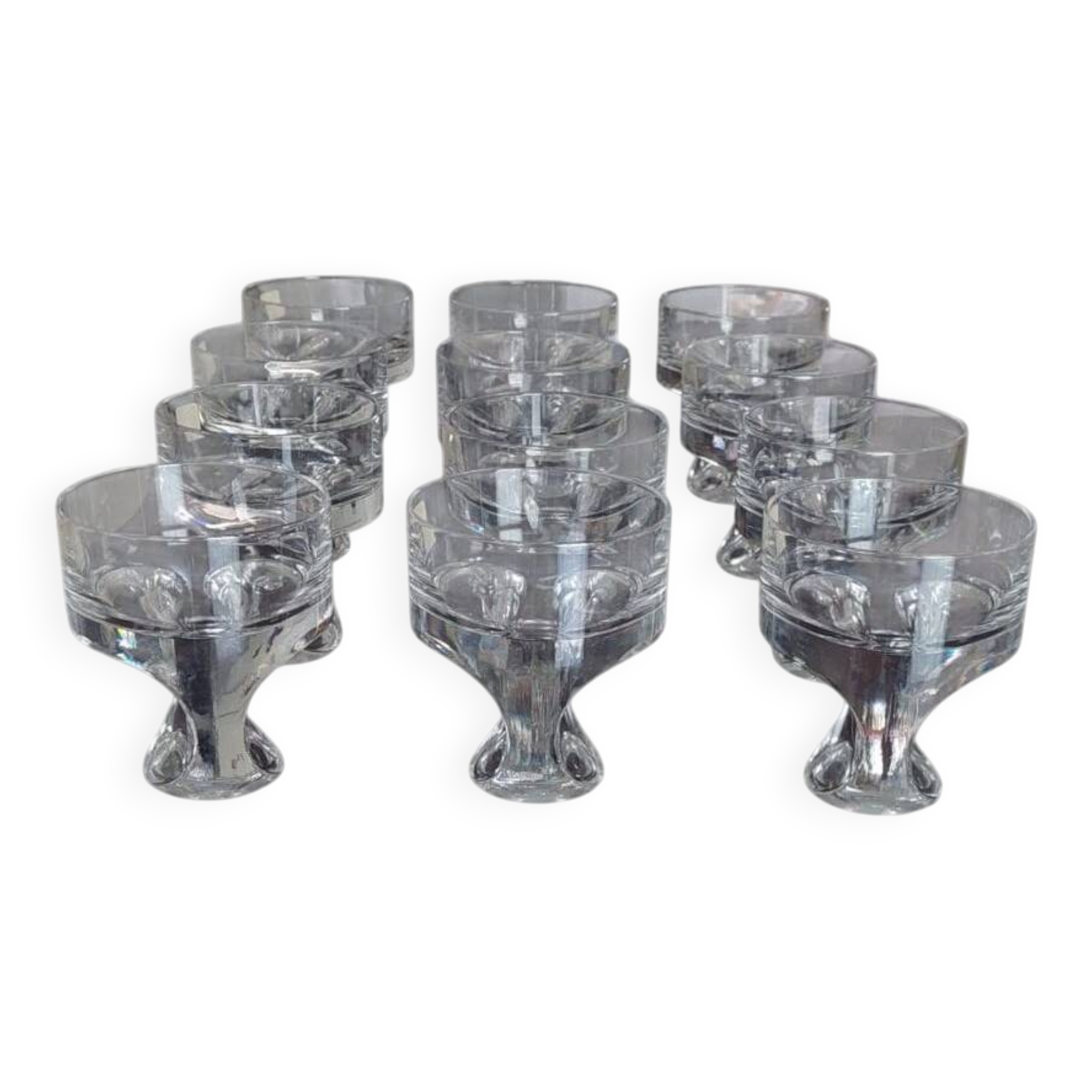 Set of 12 Kristall Krisla Whiskey Glasses Design Taddei Sistini '60